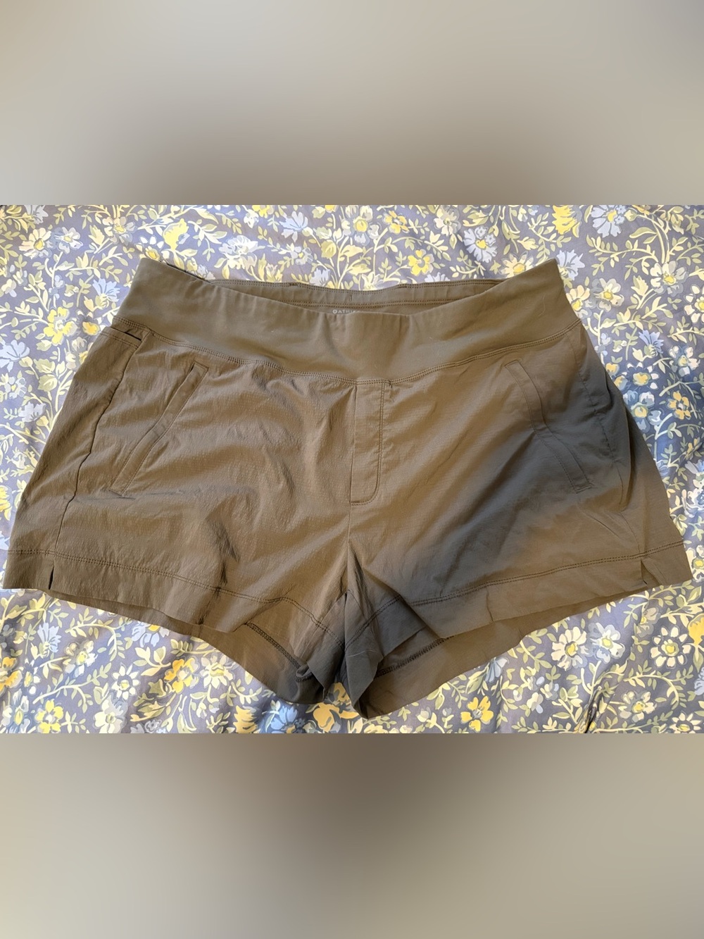 Athleta army green Women's Athletic Shorts with Built-In Pockets